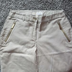 MICHAEL Michael Kors Tan Pants with Gold Button